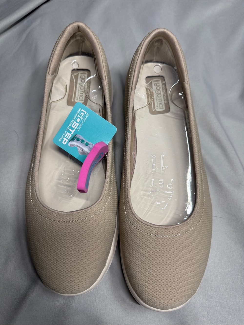 Skechers Taupe Mesh Slip-On Flats